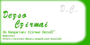 dezso czirmai business card